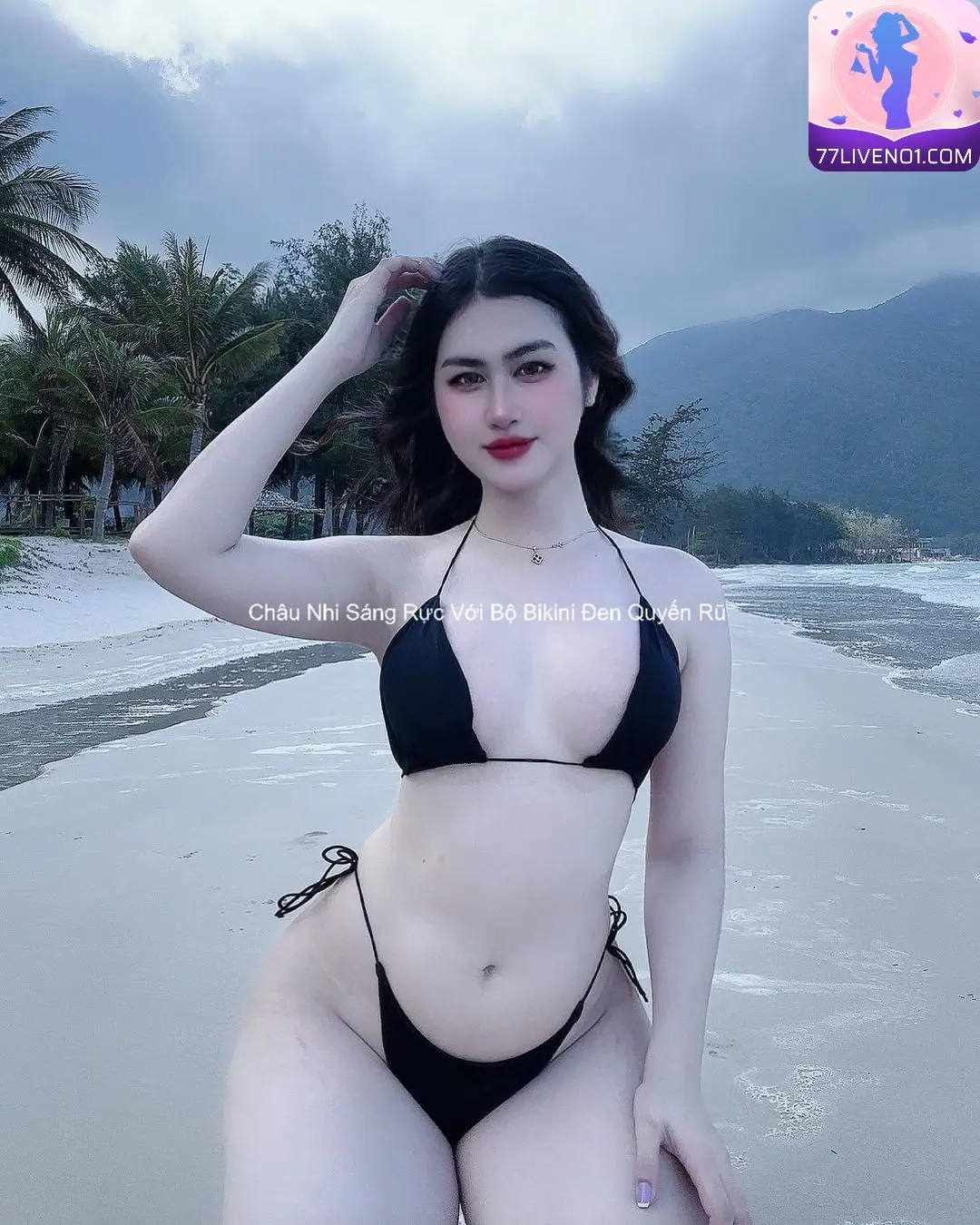 Châu Nhi Sáng Rực Với Bộ Bikini Đen Quyến Rũ 6